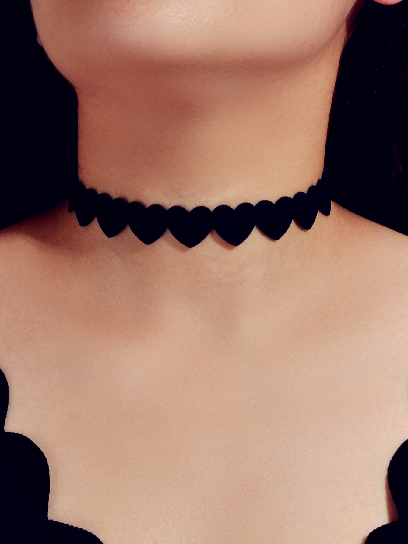 Black Love Heart Tattoo Choker Collar Gothic Punk Rock Jewellery Halloween Gift-0